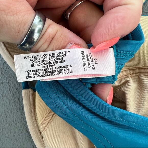 Y2K Victoria’s Secret 34D Teal Aqua Blue Halter Pushup Bikini Top - Picture 6 of 7